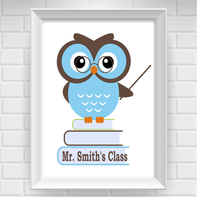 11"x14" owl teacher poster print / wall art
