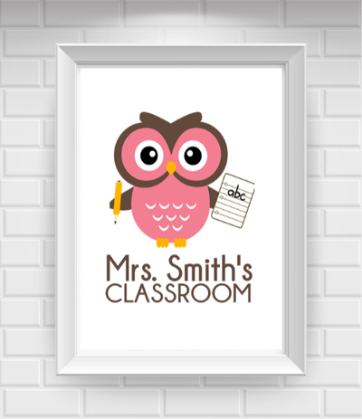11"x14" Owl Teacher Poster Print / Wall Art