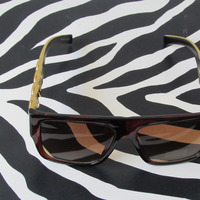 Tortoise Shell Chain Sunglasses - Thumbnail 1