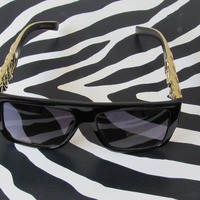 Black/Gold Chain Sunglasses - Thumbnail 1