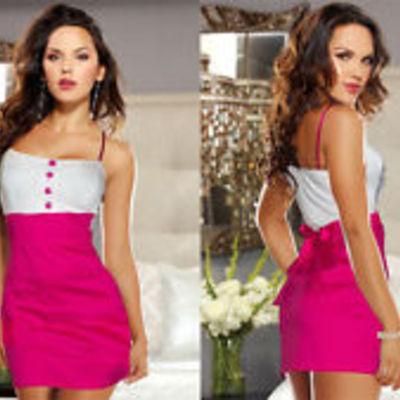  lady mini club dress short skirt clubwear rose 