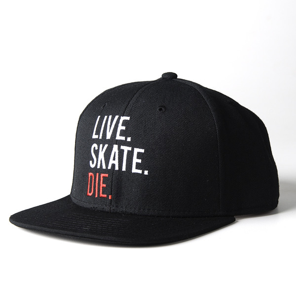 Live.Skate.Die. Black - Snap Back Hat