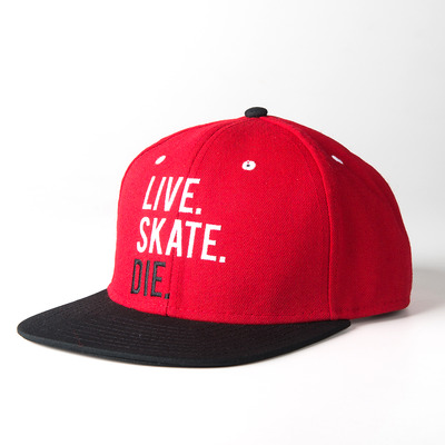 Live.skate.die. red - snap back hat