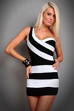  sleeveless sex mini slim strapless cocktail party club dress white & black