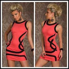 Club sleeveless slim bodycon stretch cocktail party dress pink & black