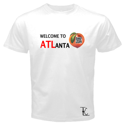 "welcome to atlanta" qr code t-shirt  *also available in women's white