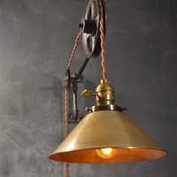 Vintage Industrial Style Pulley Lamp - Thumbnail 1