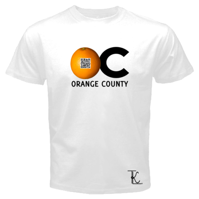 Orange county qr code t-shirt   *also available in women's white