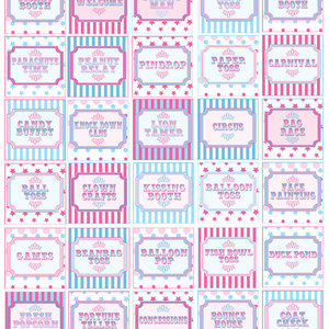 30qty - Circus or Carnival Signs: Pastels