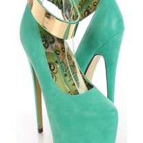 Sea Green Ankle Strap Heels