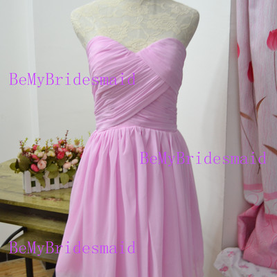 Pink bridesmaid dresses/bridesmaid dress/bridesmaid/prom dress/pink dress/wedding/chiffon dress ( color #21) - Thumbnail 5