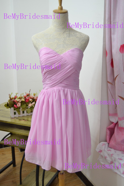 Pink bridesmaid dresses/bridesmaid dress/bridesmaid/prom dress/pink dress/wedding/chiffon dress ( color #21)
