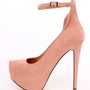 Nude Closed Toe Platform Heels -2