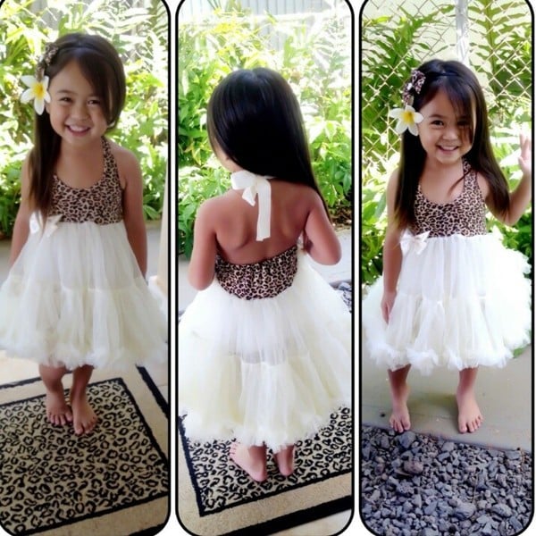 Cheetah with Ivory Ruffle pettidress 