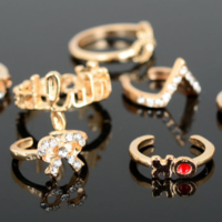 Rhinestone Bow Midi Ring/Above the Knuckle Ring - Thumbnail 2