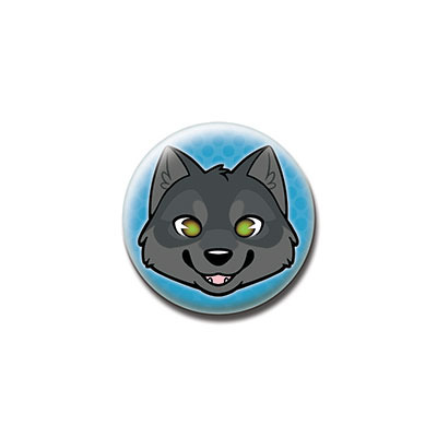 BUTTON / MAGNET : Wolf (Black)