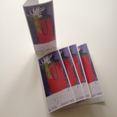 Greeting Card Set "Flower in Red Vase"