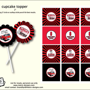 Fireman Birthday - Favor Tags