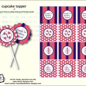 Sailor Birthday - Favor Tags