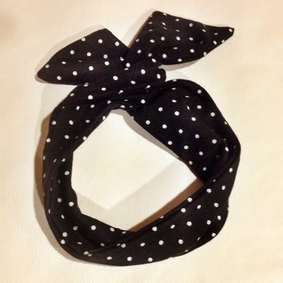 "peggy" black polka dot wire headband