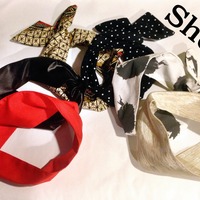 "Peggy" Black Polka Dot Wire Headband - Thumbnail 3