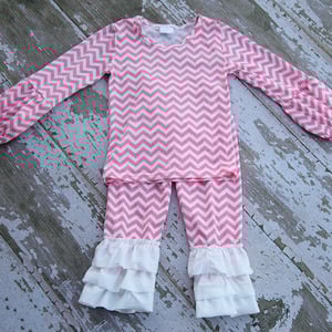Chevron Ruffle Pajamas