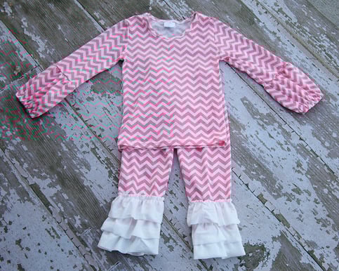 Chevron Ruffle Pajamas