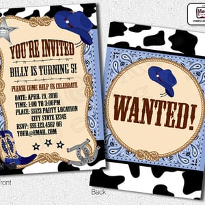 Cowboy birthday - invitation - Thumbnail 2