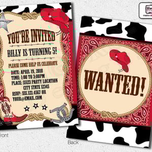 Cowboy Birthday - Invitation