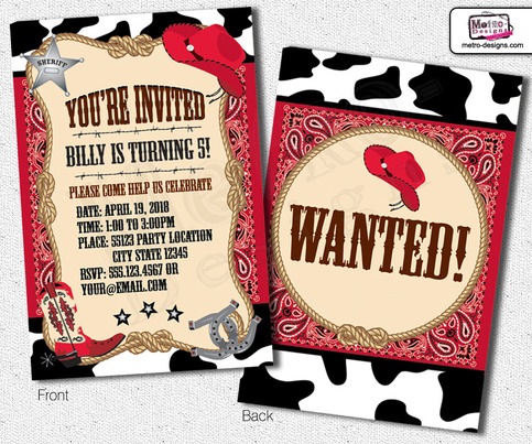 Cowboy Birthday - Invitation