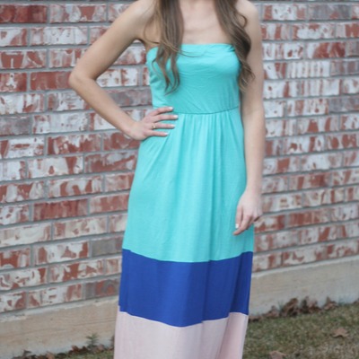 Colorblock maxi dress