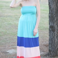 Colorblock Maxi Dress - Thumbnail 1
