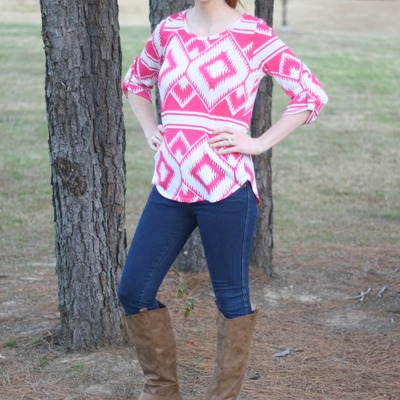 Pink geometric high low top