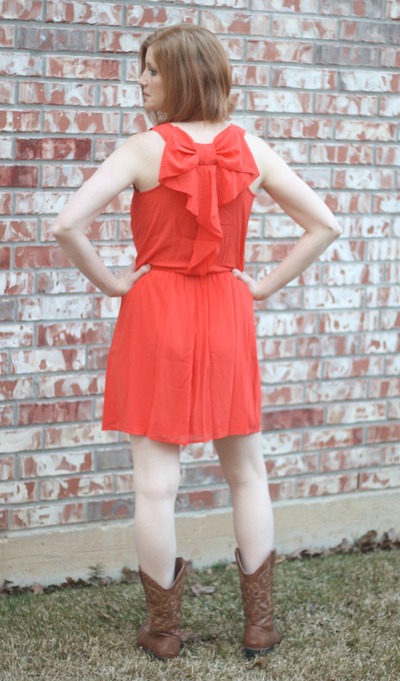 Orange Bow Back Dress