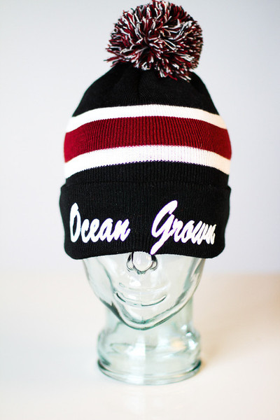 Ocean Grown Pom Beanie In Black