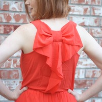 Orange Bow Back Dress - Thumbnail 2