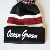 Ocean Grown Pom Beanie In Black - Thumbnail 2
