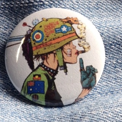 Tank girl pinback button