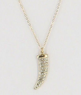 Pave Horn Necklace