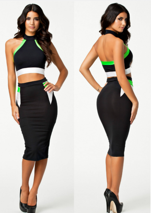 Lime Skirt Set