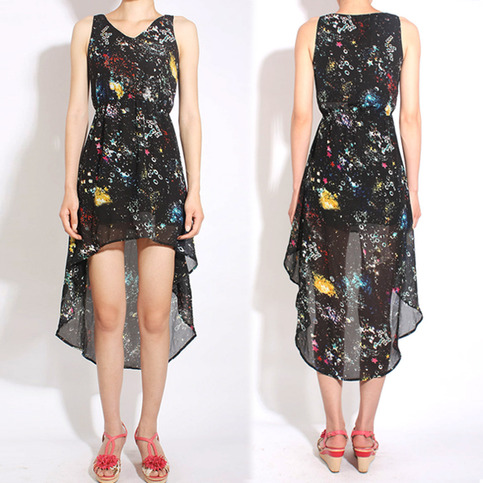 Womens Hi-Lo Galaxy Dress