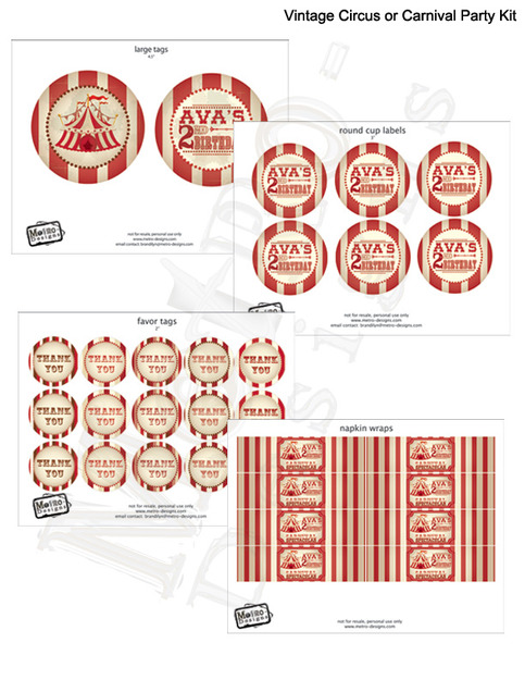 Vintage Red Circus or Carnival Party