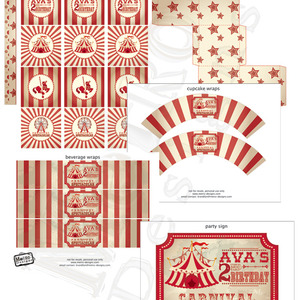 Vintage Red Circus or Carnival Party - Thumbnail 1