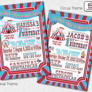 Traditional Carnival and Circus Invitations - Thumbnail 1
