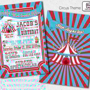 Traditional Carnival and Circus Invitations - Thumbnail 2