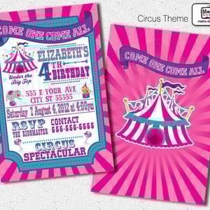 Carnival Party Invitations for Girls - Thumbnail 3