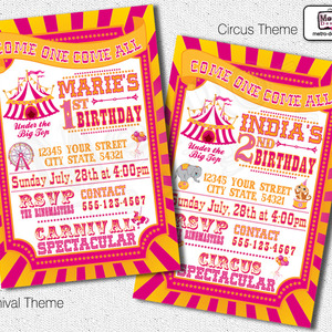 Carnival Birthday Party Invitations - Thumbnail 1