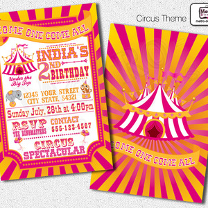 Carnival Birthday Party Invitations