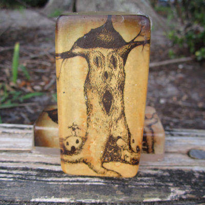Magick moss original artwork vanilla sandalwood myrrh glycerin soap