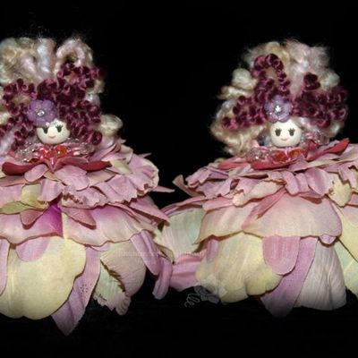 Flower petal faeries leza & beth, fairy, ooak